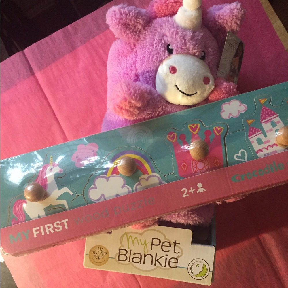 Unicorn Blanket and Puzzle Bundle